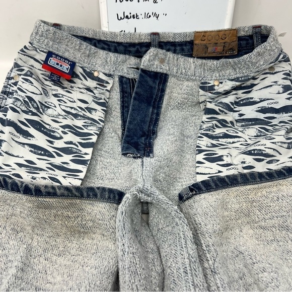 Y2K COOGI Thermal Lined Dark Wash Straight Leg Denim Blue Jeans Size 32 X 32 - Picture 8 of 15